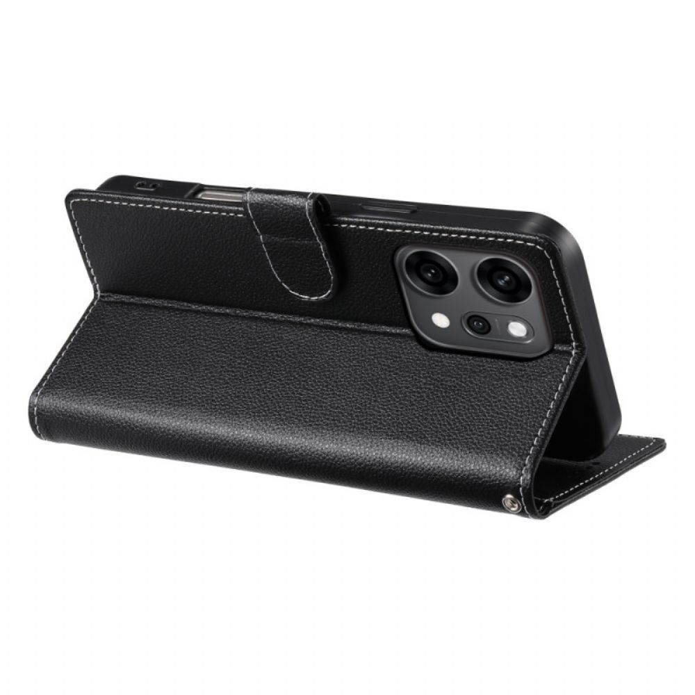 Flip Case Leren Oppo Reno 14 Pro 5g Effen Leer-effect