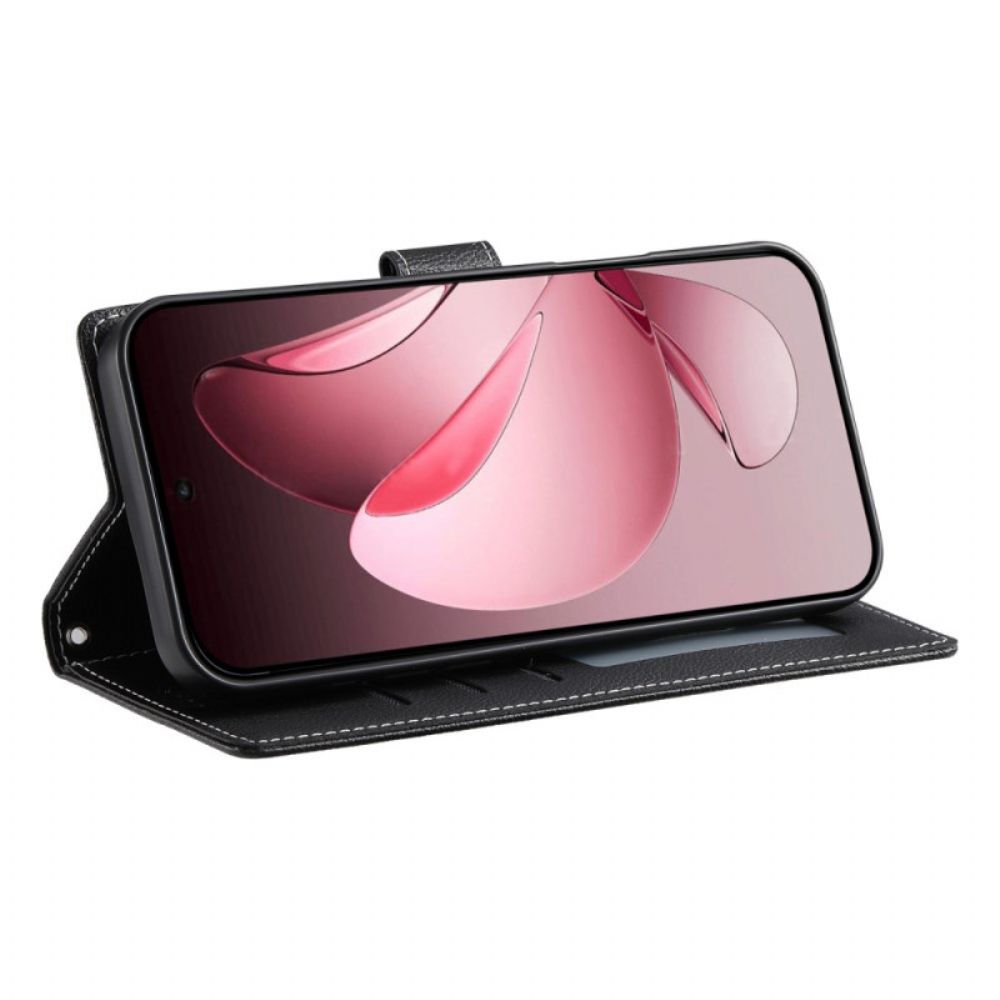 Flip Case Leren Oppo Reno 14 Pro 5g Effen Leer-effect