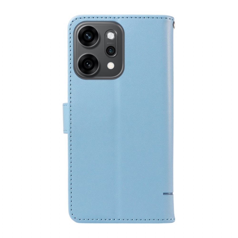 Flip Case Leren Oppo Reno 14 Pro 5g Grafisch Kattenbandje