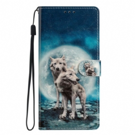 Flip Case Leren Oppo Reno 14 Pro 5g Twee Wolven