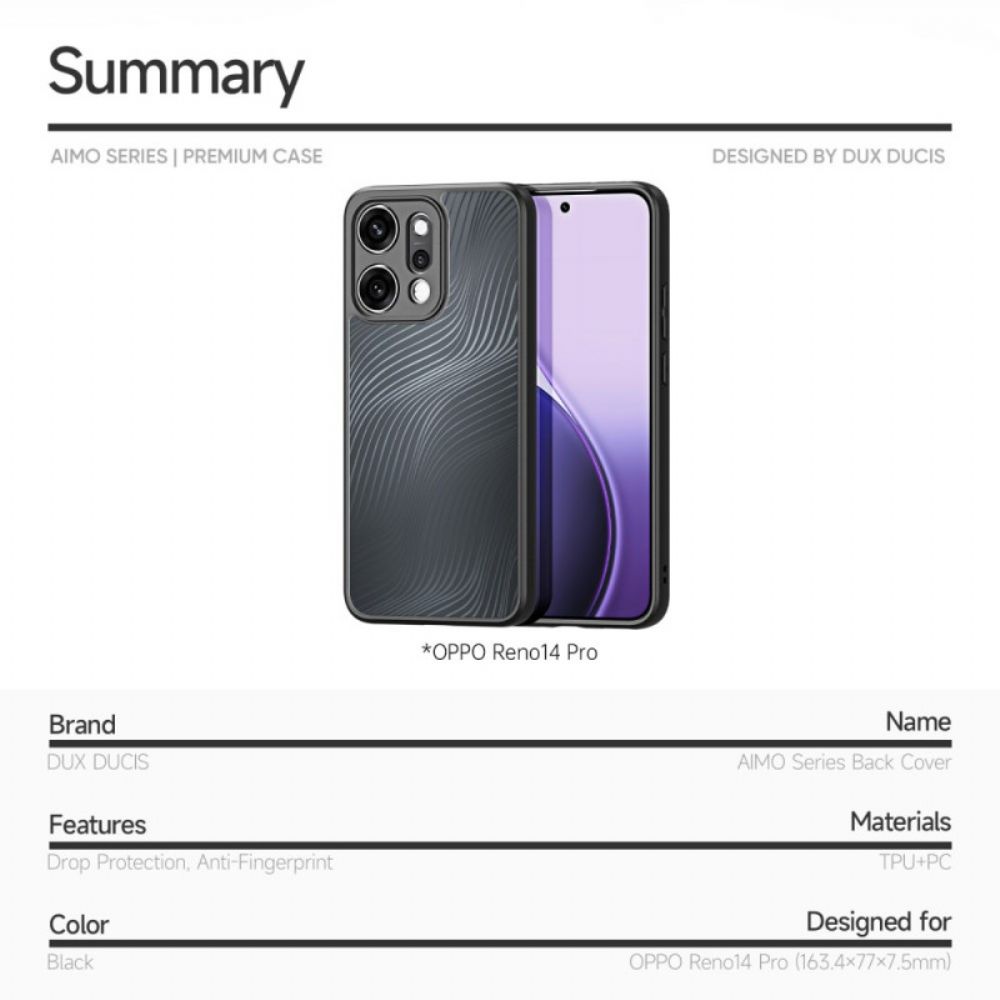 Hoesje Oppo Reno 14 Pro 5g Aimo-serie Dux Ducis