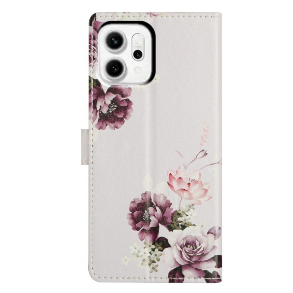 Leren Hoesje Oppo Reno 14 Pro 5g Bloemen Bescherming Hoesje