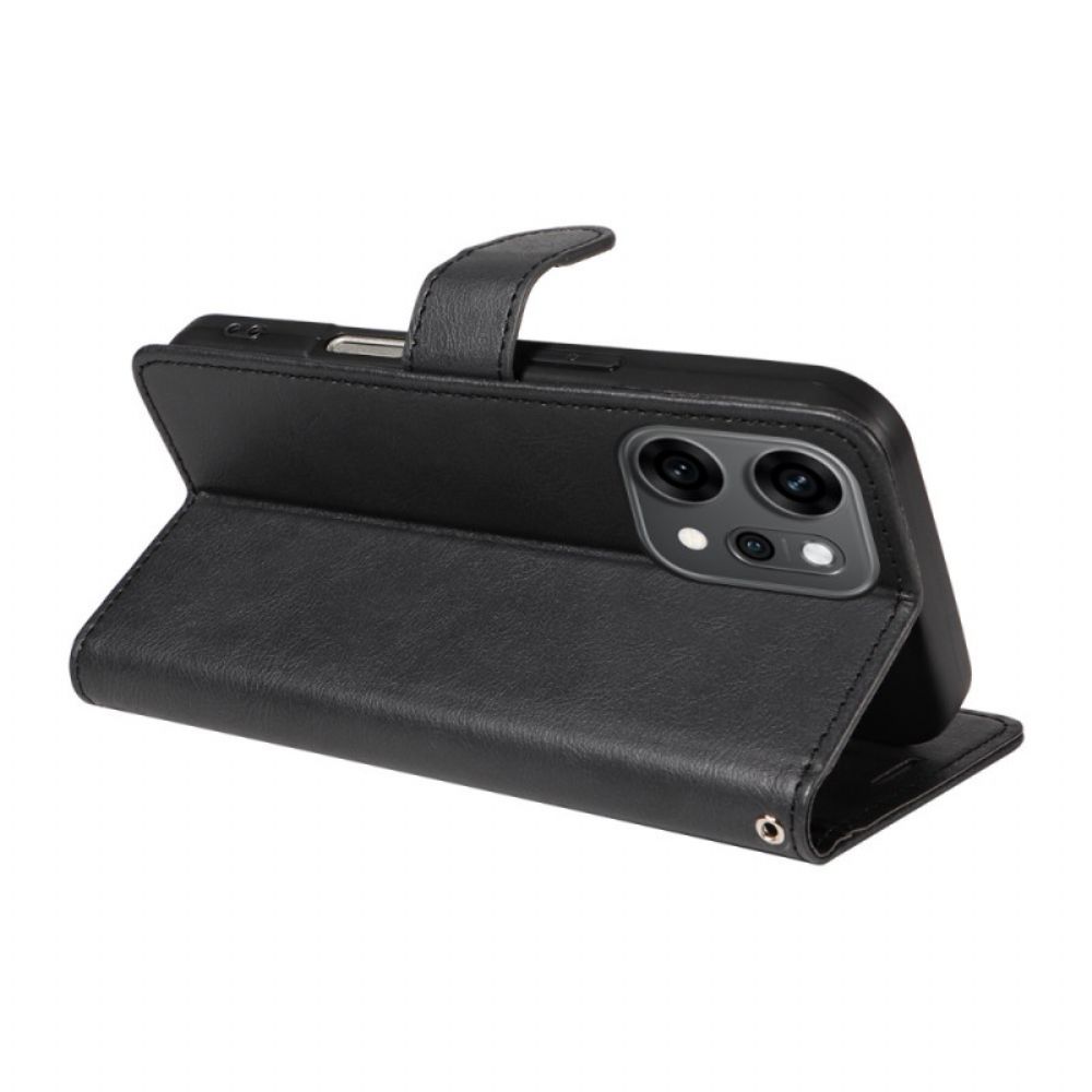 Leren Hoesje Oppo Reno 14 Pro 5g Effen Kunstleer