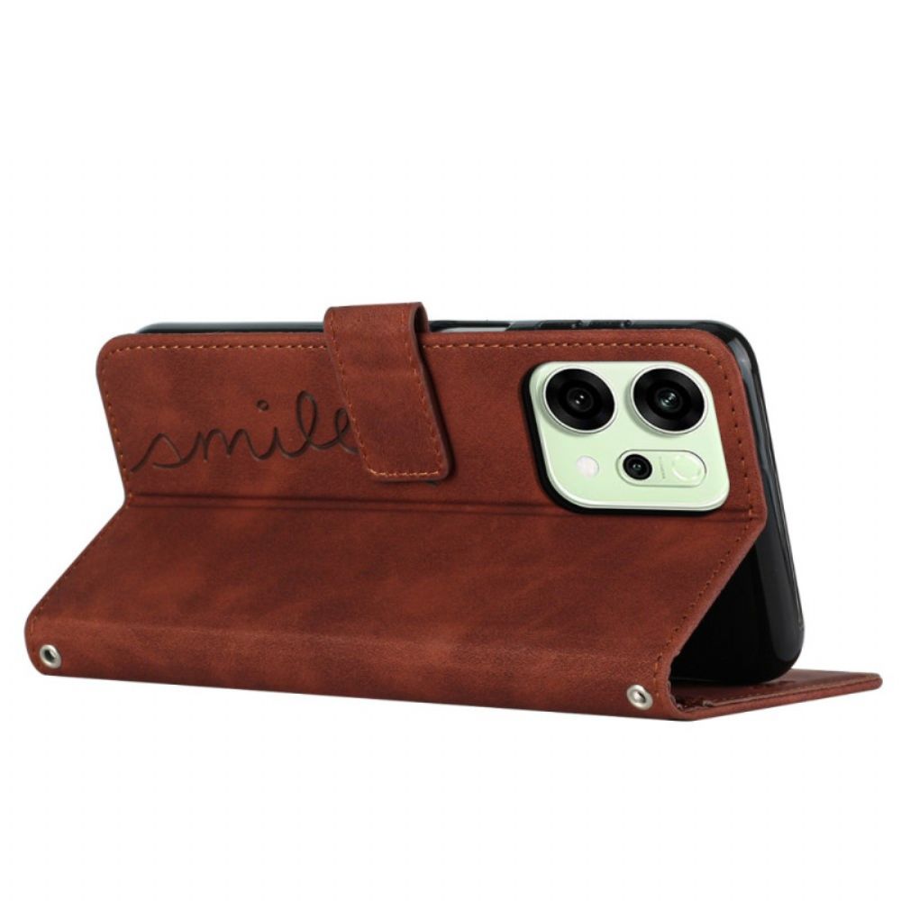 Leren Hoesje Oppo Reno 14 Pro 5g Glimlach