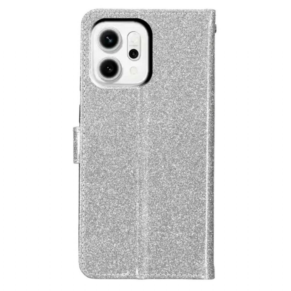 Leren Hoesje Oppo Reno 14 Pro 5g Glitter Bescherming Hoesje