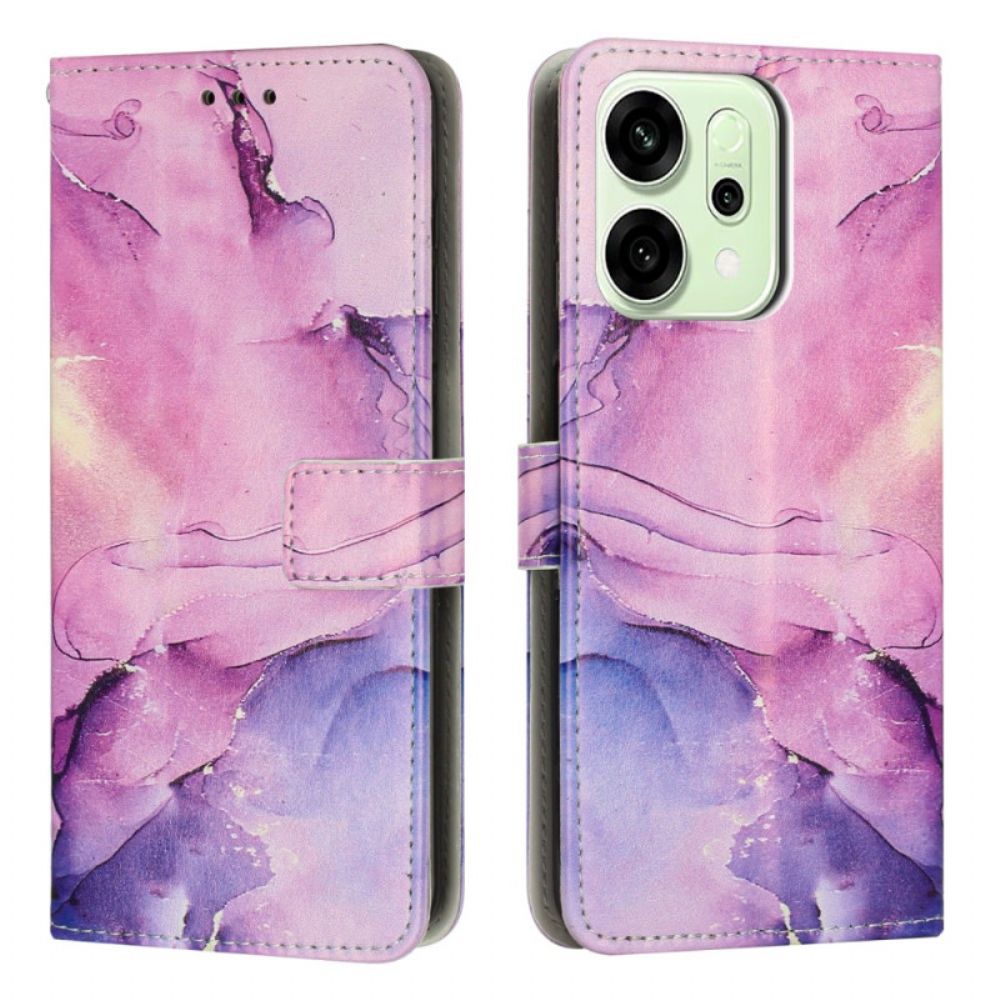 Leren Hoesje Oppo Reno 14 Pro 5g Marmer Bescherming Hoesje