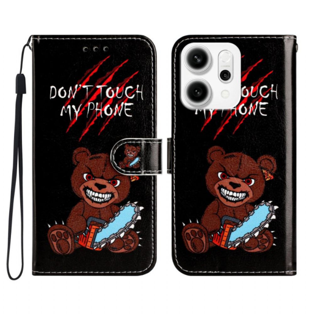 Leren Hoesje Oppo Reno 14 Pro 5g Raak Mijn Telefoon Niet Aan Beer