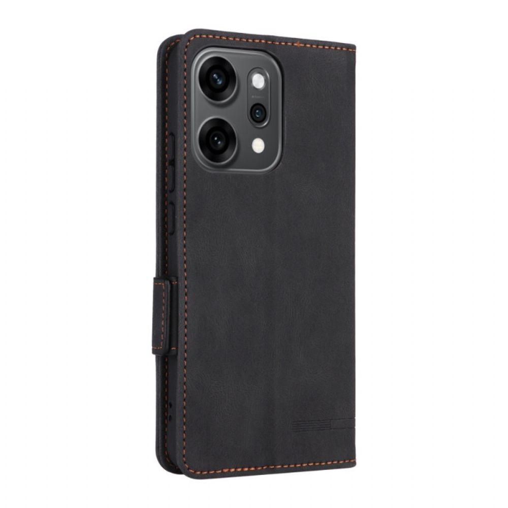 Leren Hoesje Oppo Reno 14 Pro 5g Vintage Suède-effect Bescherming Hoesje