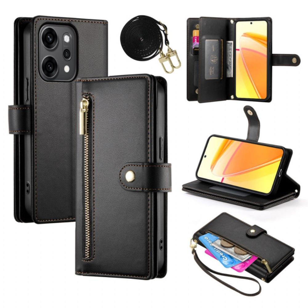 Leren Hoesje Voor Oppo Reno 14 Pro 5g Bandje En Schouderriem