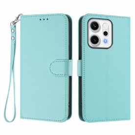 Leren Hoesje Voor Oppo Reno 14 Pro 5g Portemonnee Met Bandje