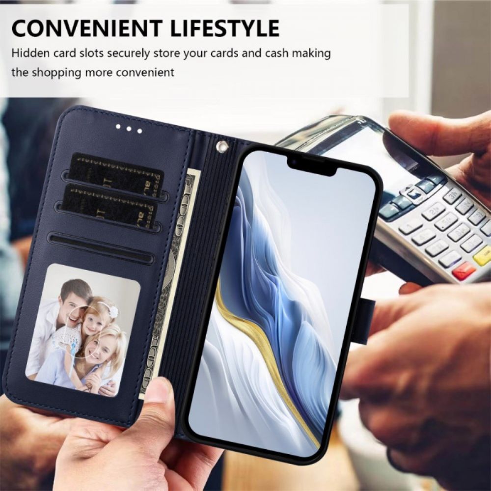 Leren Hoesje Voor Oppo Reno 14 Pro 5g Portemonnee Met Bandje