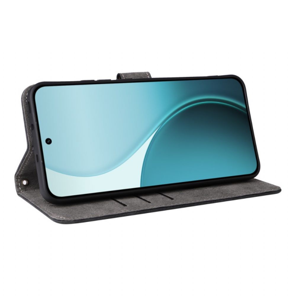 Leren Hoesje Voor Oppo Reno 14 Pro 5g Rfid-blokkering Met Bandje