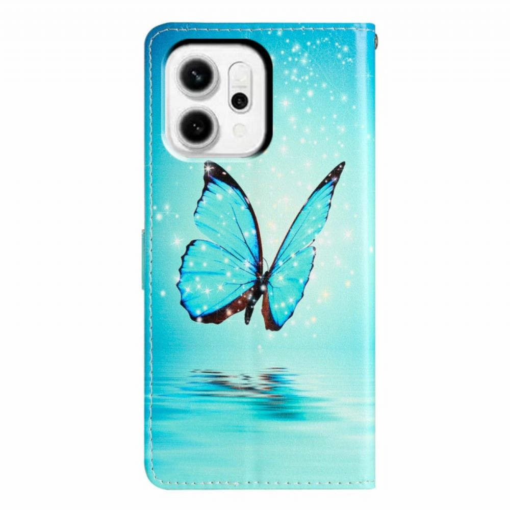 Leren Hoesje Voor Oppo Reno 14 Pro 5g Vlinderpatroon