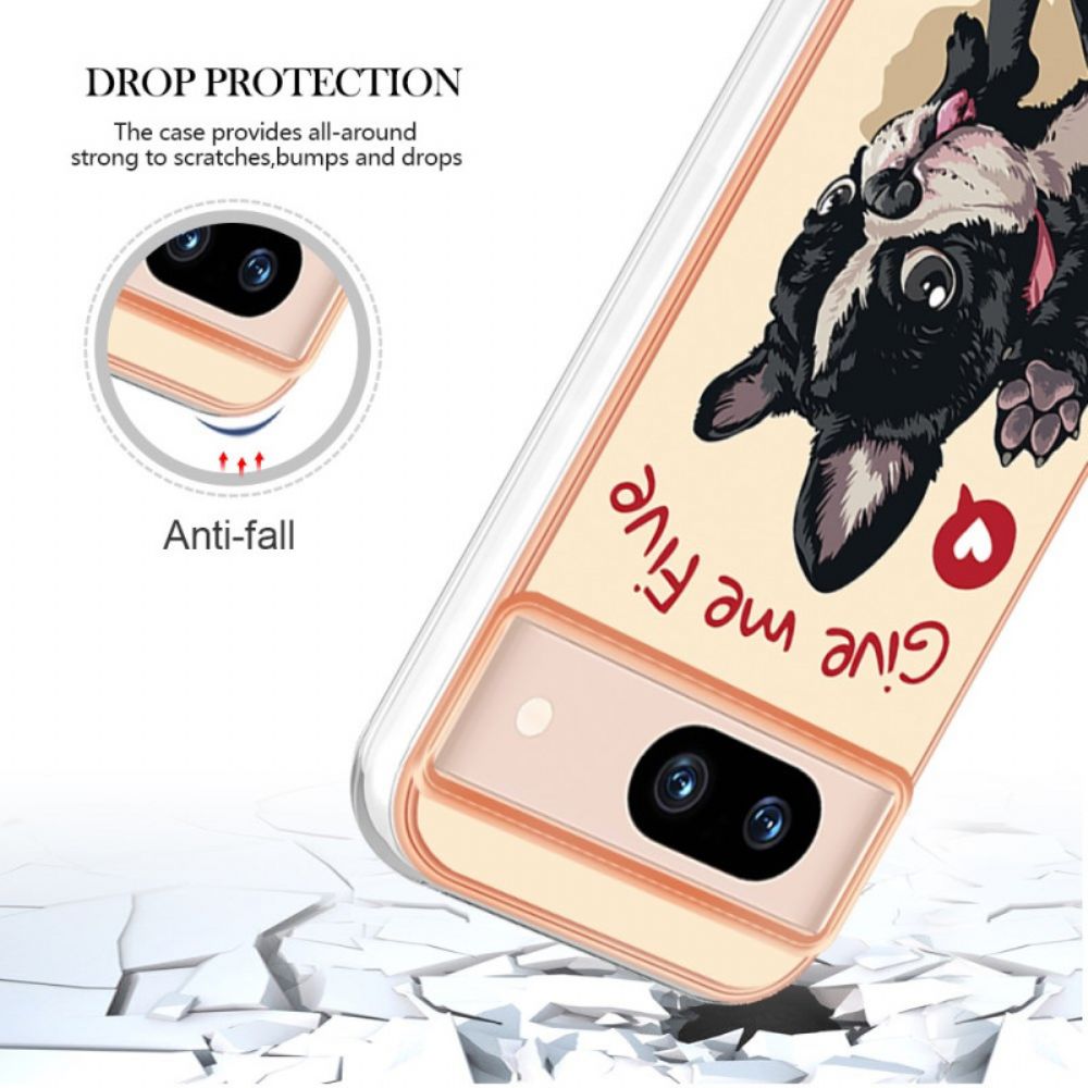 Case Hoesje Google Pixel 8a Telefoonhoesje Hond Geef Me Vijf