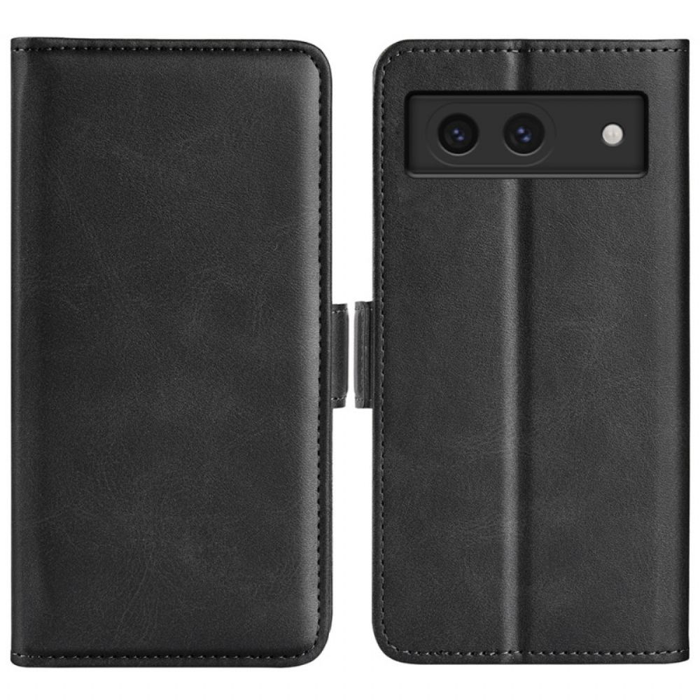 Leren Hoesje Google Pixel 8a Dubbele Magnetische Sluiting Bescherming Hoesje
