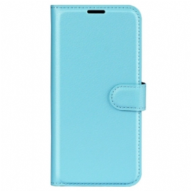 Leren Hoesje Google Pixel 8a Klassiek Litchi Kunstleer Bescherming Hoesje