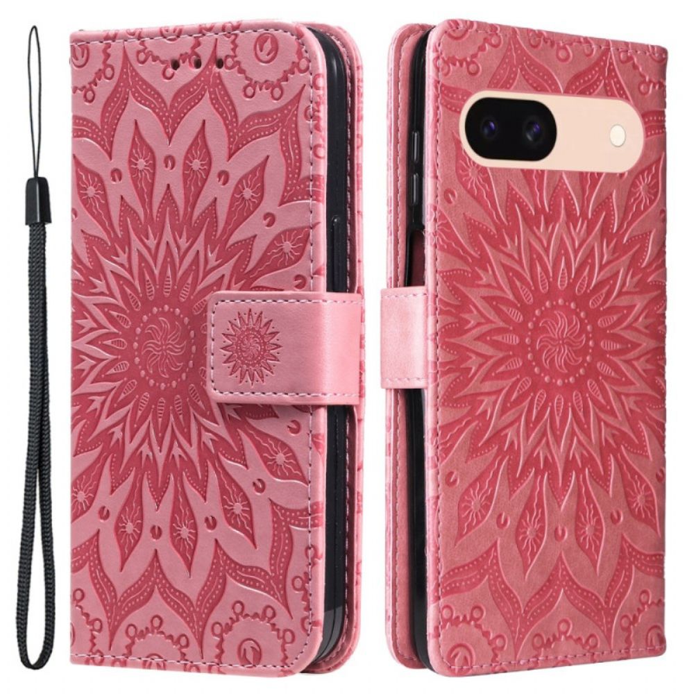 Leren Hoesje Google Pixel 8a Mandala Met Bandje Bescherming Hoesje
