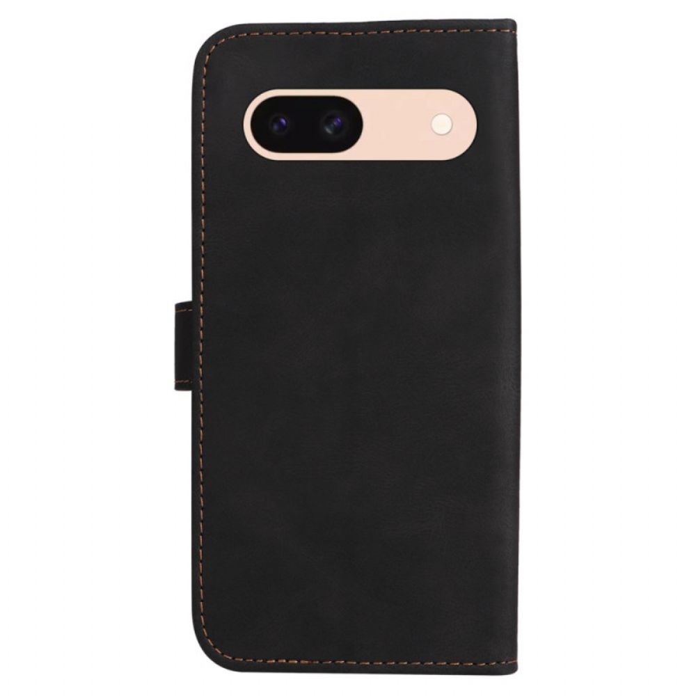 Leren Hoesje Voor Google Pixel 8a Driekleur Met Band