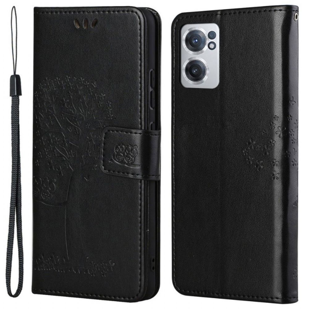 Leren Hoesje voor OnePlus Nord CE 2 5G Gegraveerde Boom