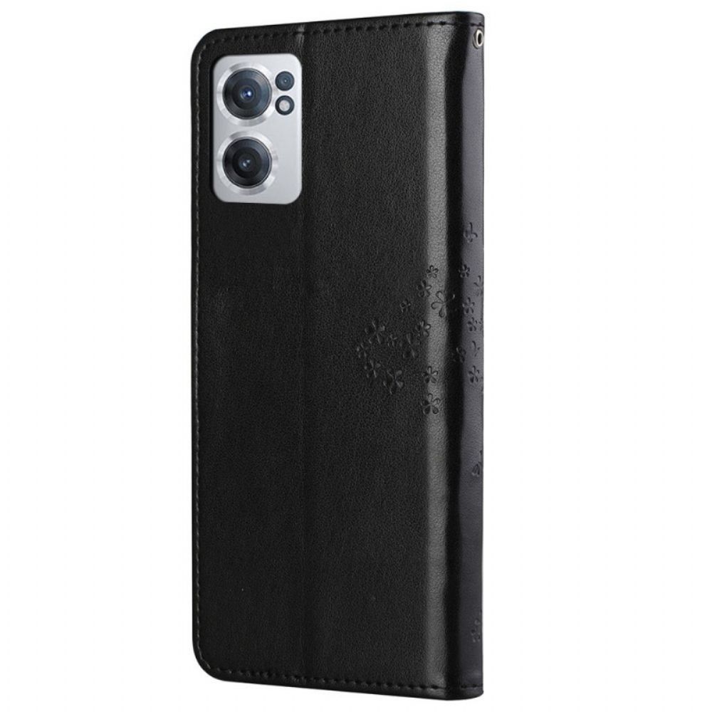 Leren Hoesje voor OnePlus Nord CE 2 5G Gegraveerde Boom