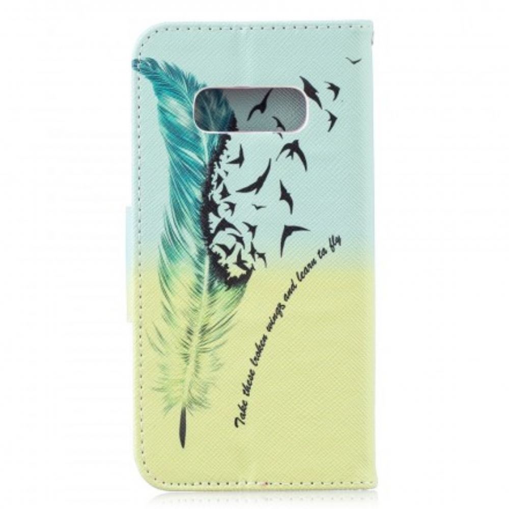 Flip Case voor Samsung Galaxy S10e Leren Vliegen