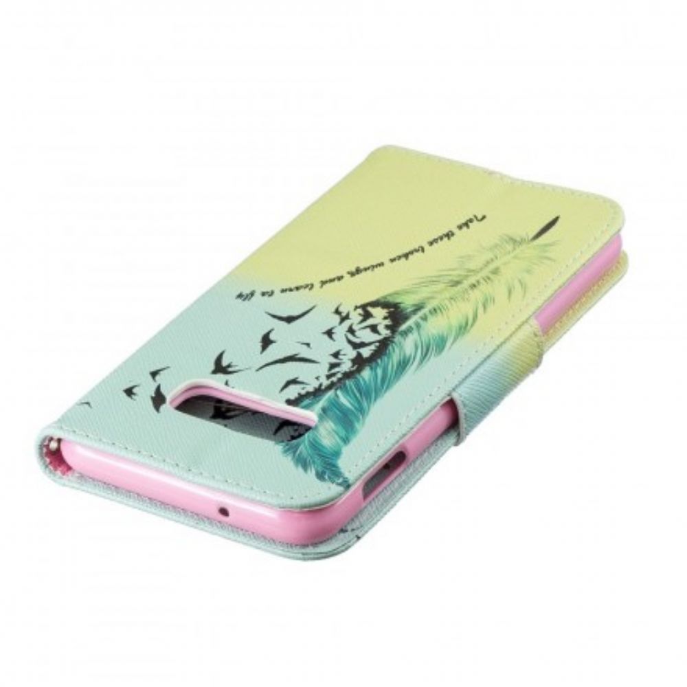 Flip Case voor Samsung Galaxy S10e Leren Vliegen