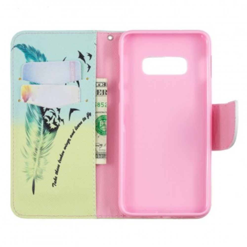 Flip Case voor Samsung Galaxy S10e Leren Vliegen
