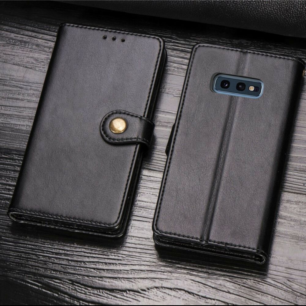 Folio-hoesje voor Samsung Galaxy S10e Faux Leder En Vintage Sluiting