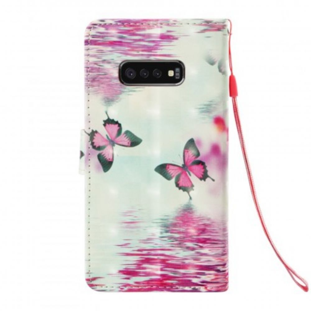 Folio-hoesje voor Samsung Galaxy S10e Rode Vlinders
