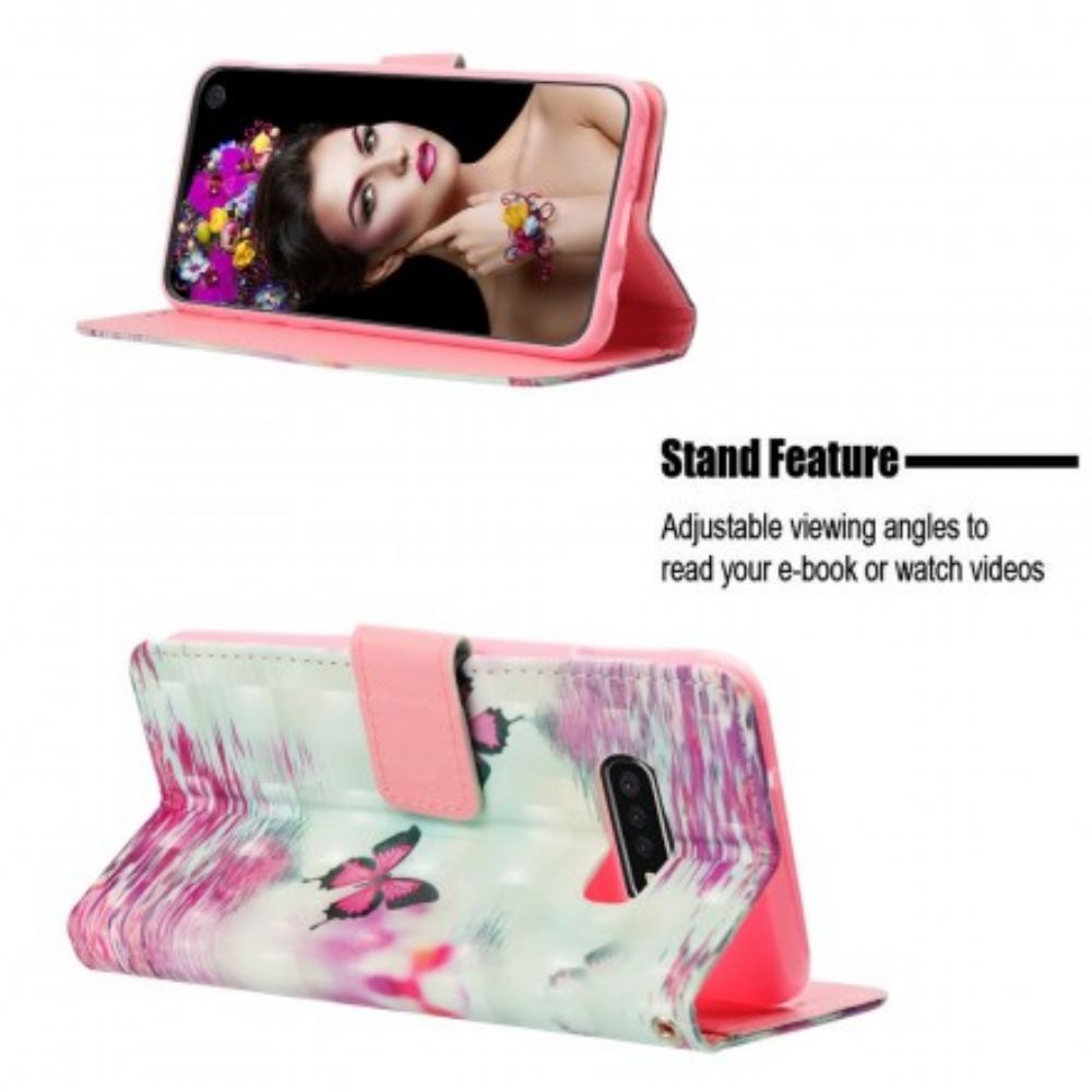 Folio-hoesje voor Samsung Galaxy S10e Rode Vlinders