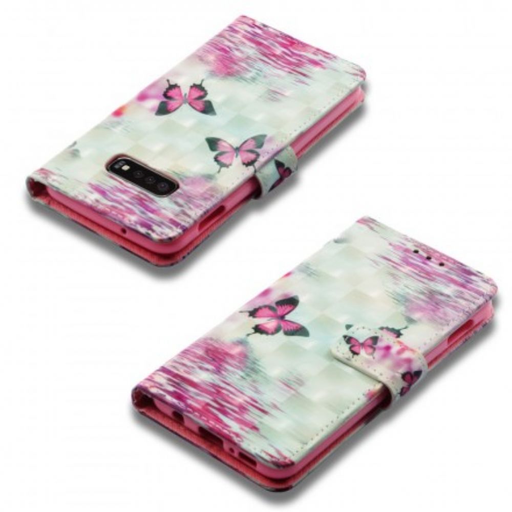 Folio-hoesje voor Samsung Galaxy S10e Rode Vlinders