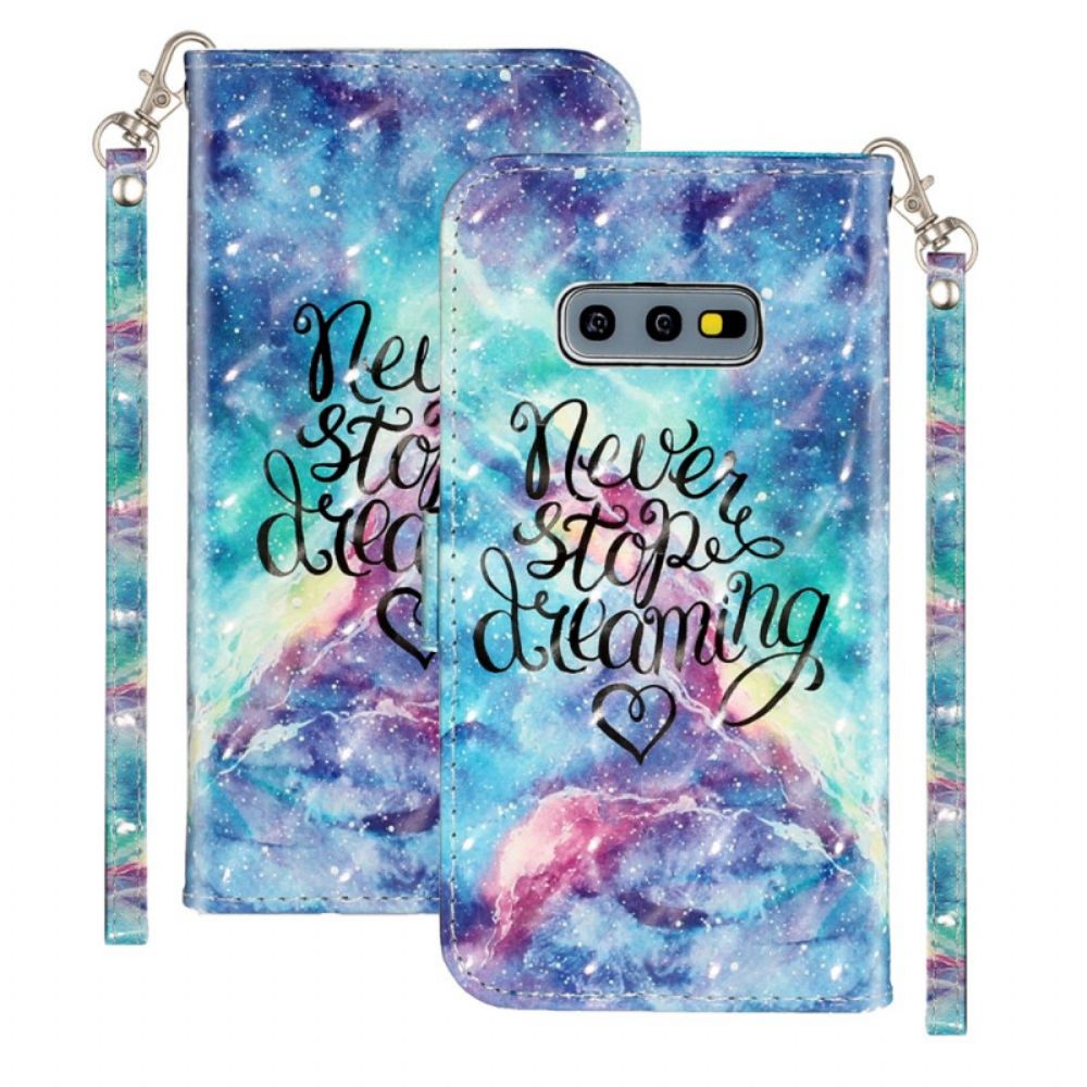 Folio-hoesje voor Samsung Galaxy S10e Stop Nooit Met Dromen Lichtvlekken