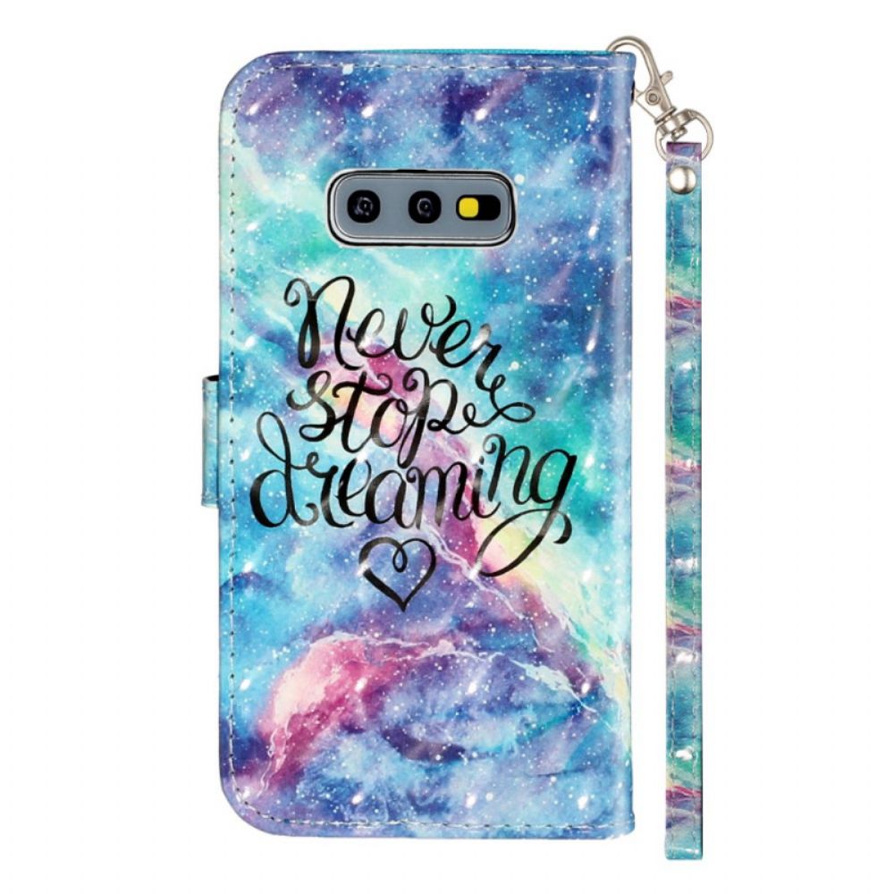 Folio-hoesje voor Samsung Galaxy S10e Stop Nooit Met Dromen Lichtvlekken