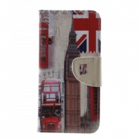 Leren Hoesje voor Samsung Galaxy S10e Londen Leven