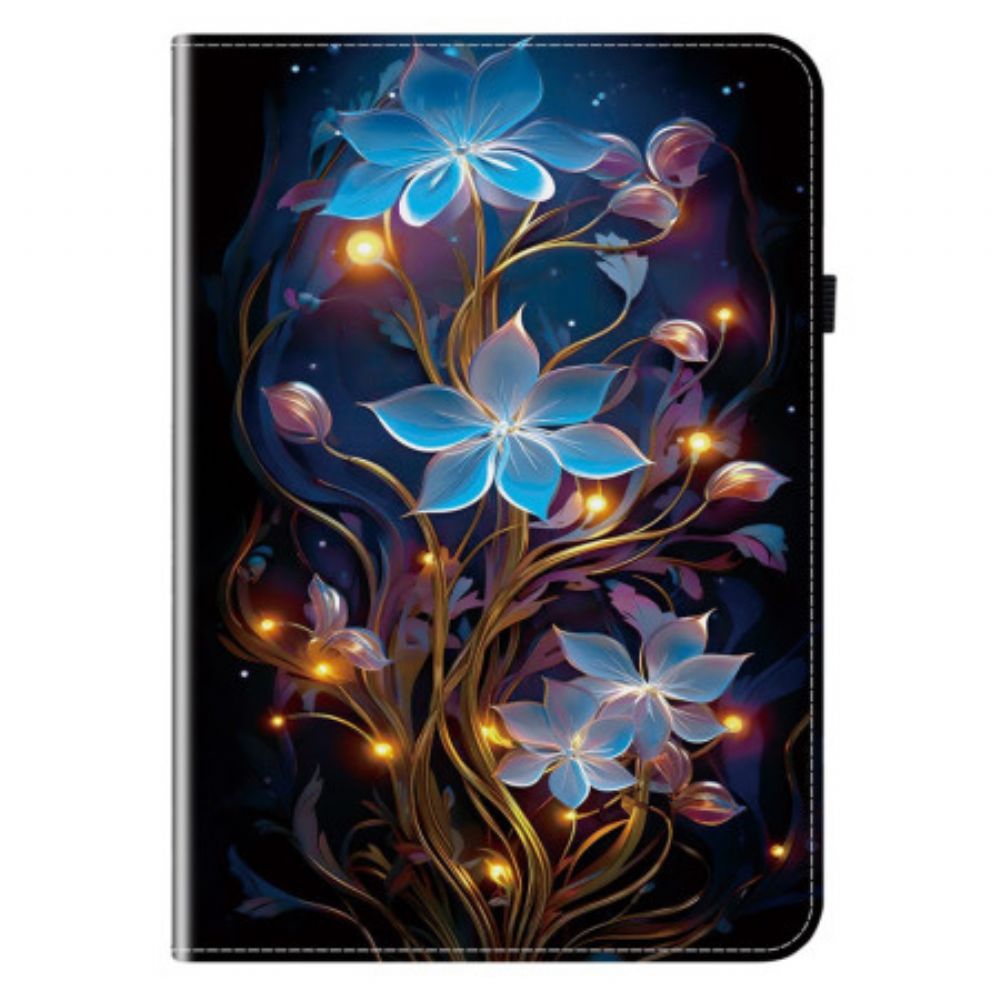 Cover Samsung Galaxy Tab S11 Blauwe Bloemen Bescherming Hoesje