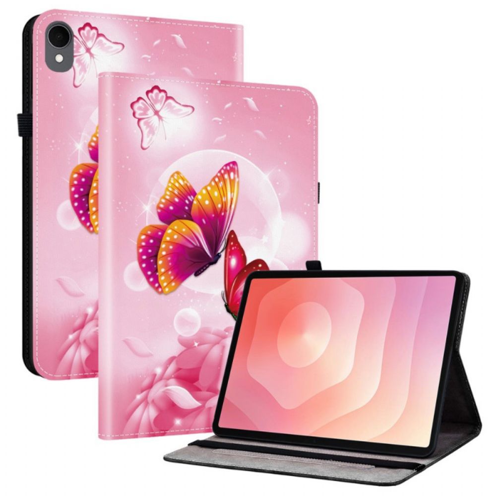 Cover Voor Samsung Galaxy Tab S11 Roze Vlinders