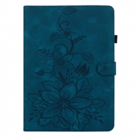 Folio-hoesje Samsung Galaxy Tab S11 Bloemen Met Suède-effect