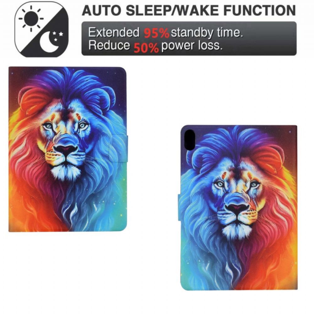 Folio-hoesje Samsung Galaxy Tab S11 Telefoonhoesje Gekleurde Leeuw