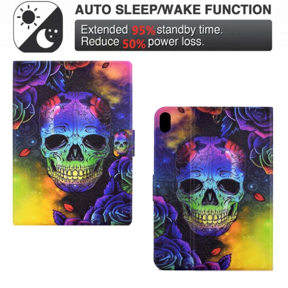 Folio-hoesje Samsung Galaxy Tab S11 Telefoonhoesje Kleurrijke Schedel