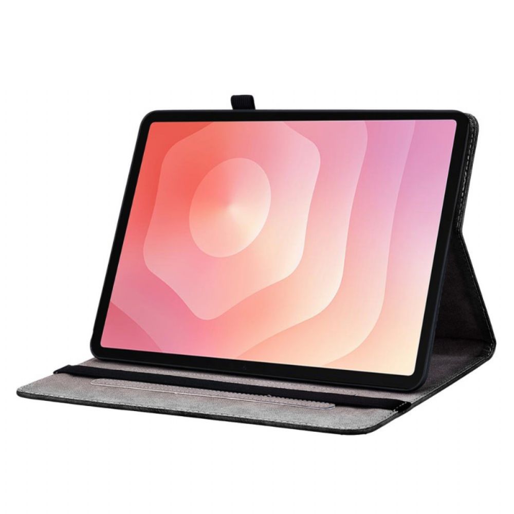 Folio-hoesje Samsung Galaxy Tab S11 Telefoonhoesje Paarse Pioenroos