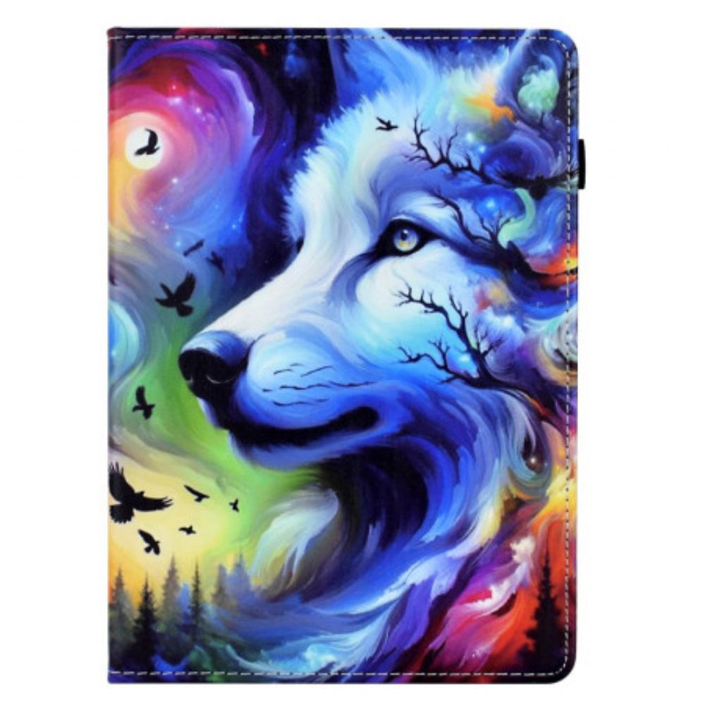 Folio-hoesje Samsung Galaxy Tab S11 Telefoonhoesje Wolf In De Sterren