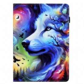 Folio-hoesje Samsung Galaxy Tab S11 Telefoonhoesje Wolf In De Sterren
