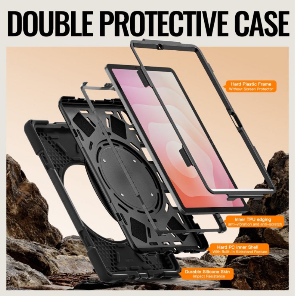 Hoesje Samsung Galaxy Tab S11 Drievoudige Bescherming Met Ringhouder Bescherming Hoesje