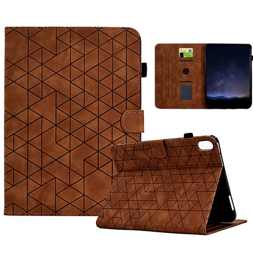 Leren Hoesje Samsung Galaxy Tab S11 Geometrisch Patroon Met Suède-effect Bescherming Hoesje