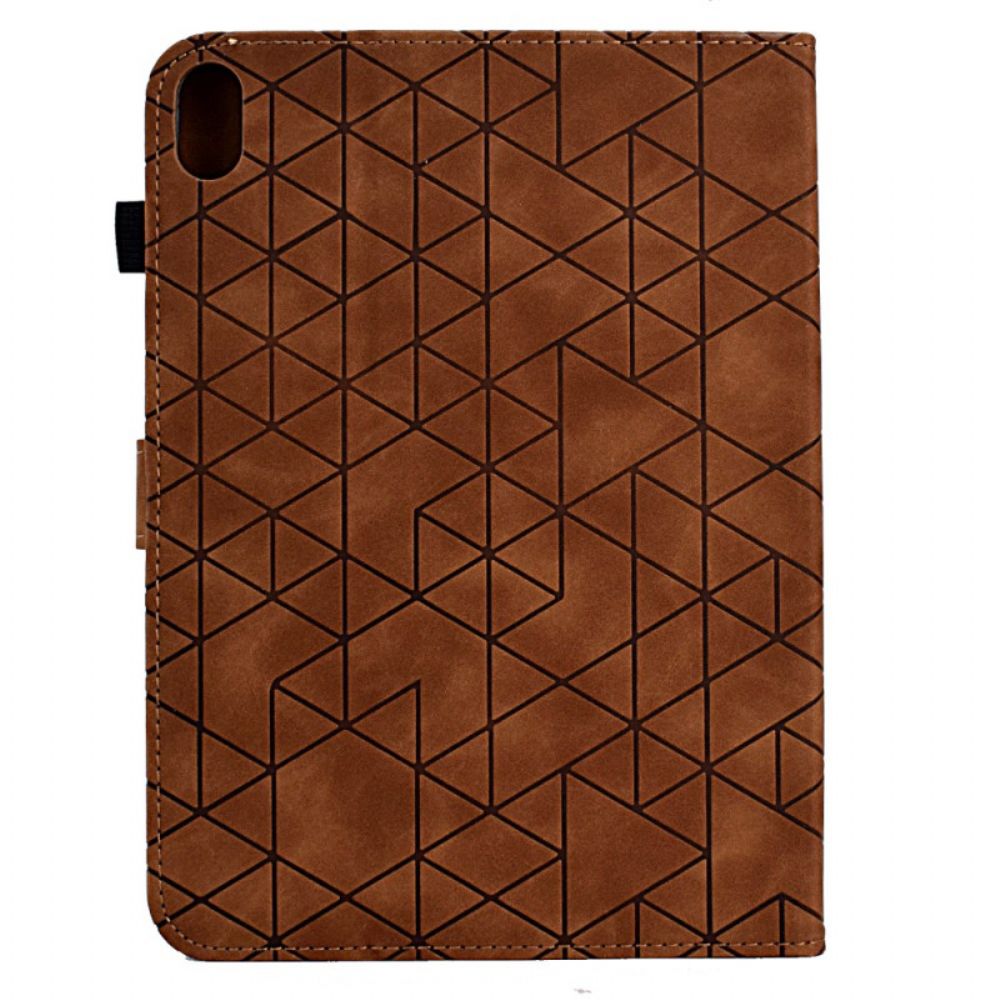 Leren Hoesje Samsung Galaxy Tab S11 Geometrisch Patroon Met Suède-effect Bescherming Hoesje