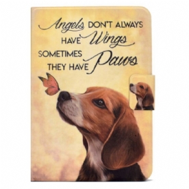 Leren Hoesje Samsung Galaxy Tab S11 Hond En Vlinder Bescherming Hoesje