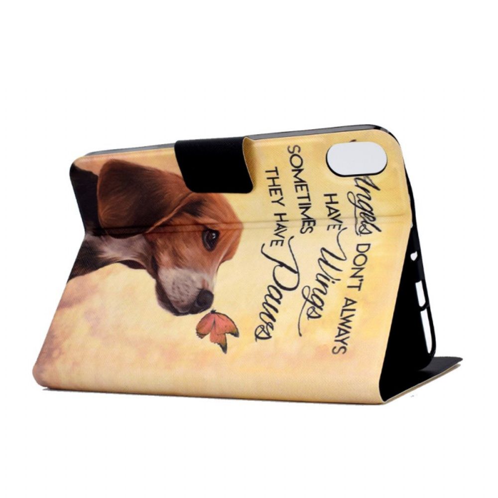 Leren Hoesje Samsung Galaxy Tab S11 Hond En Vlinder Bescherming Hoesje