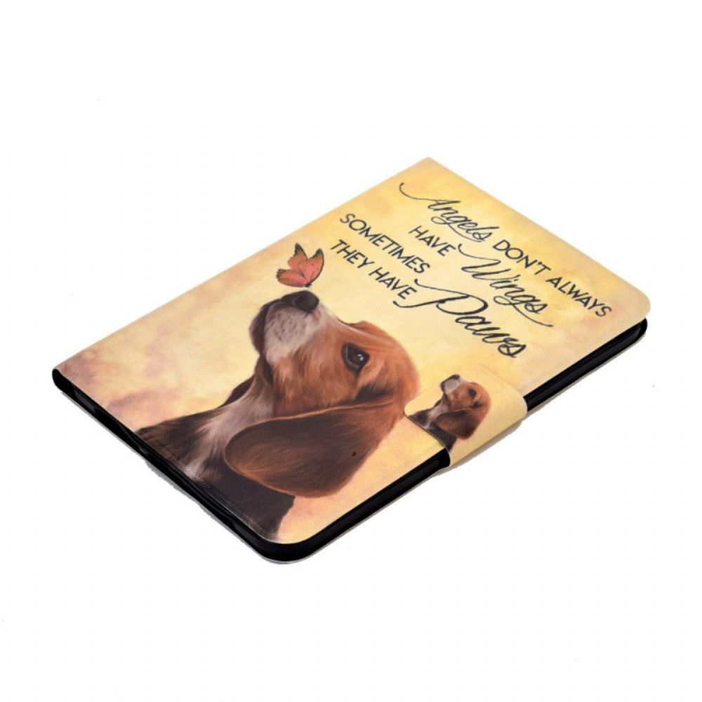 Leren Hoesje Samsung Galaxy Tab S11 Hond En Vlinder Bescherming Hoesje