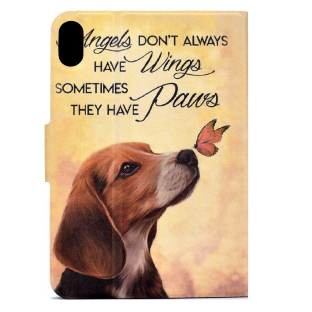 Leren Hoesje Samsung Galaxy Tab S11 Hond En Vlinder Bescherming Hoesje