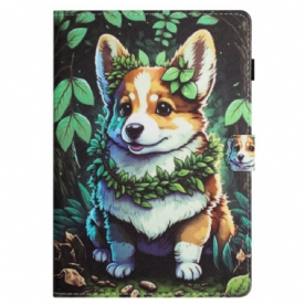 Leren Hoesje Voor Samsung Galaxy Tab S11 Corgi